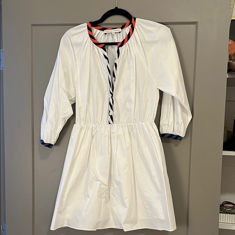 English factory white stripe dress XS